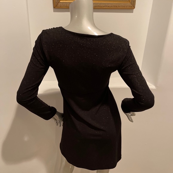 Rinascimento Empire Waist Black Metallic Mini Dress - Picture 11 of 11